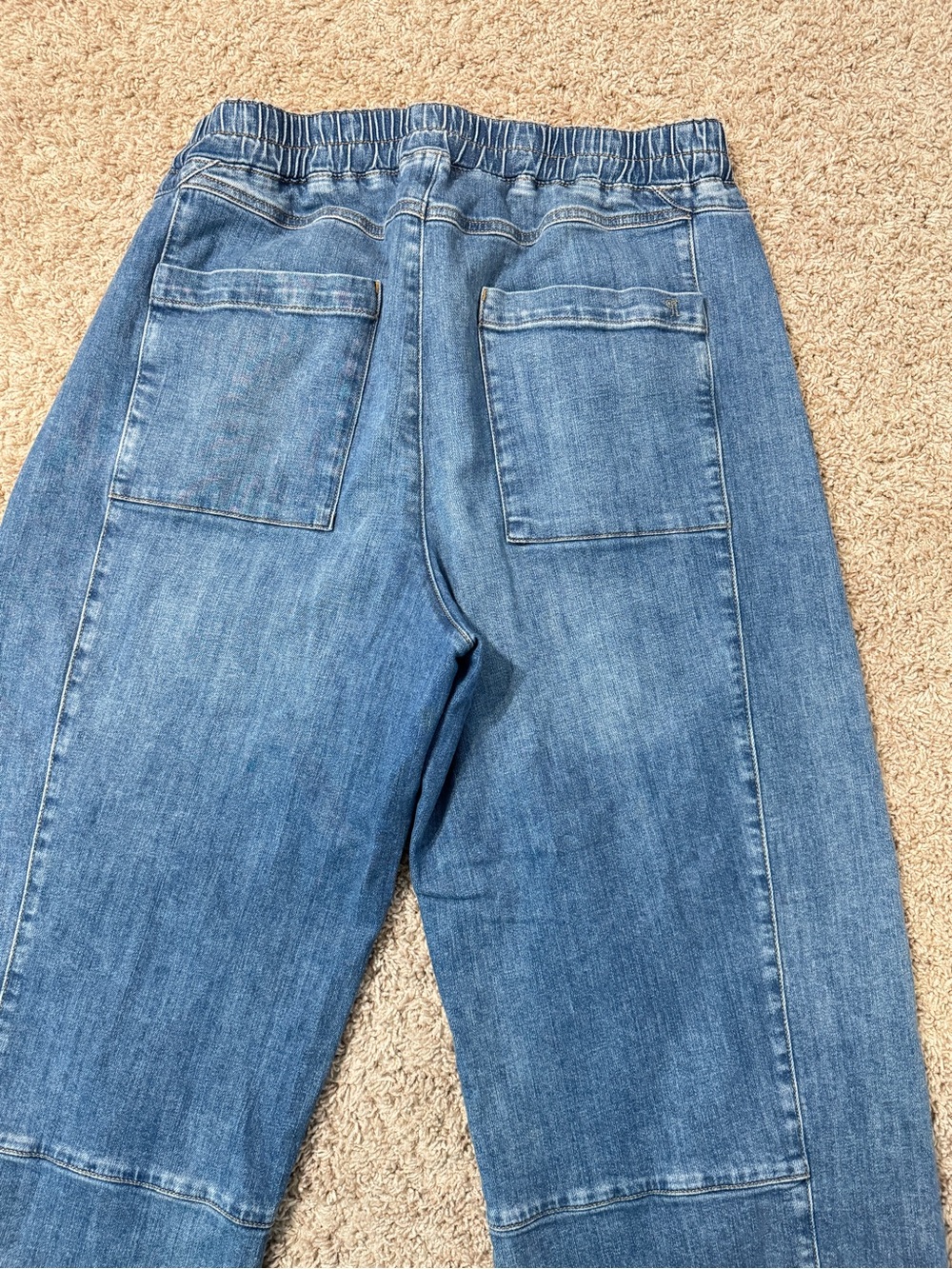 Pilcro Anthropologie The Izzie Relaxed Barrel Pull-On Elastic Waist Jeans Size L - Picture 10 of 15